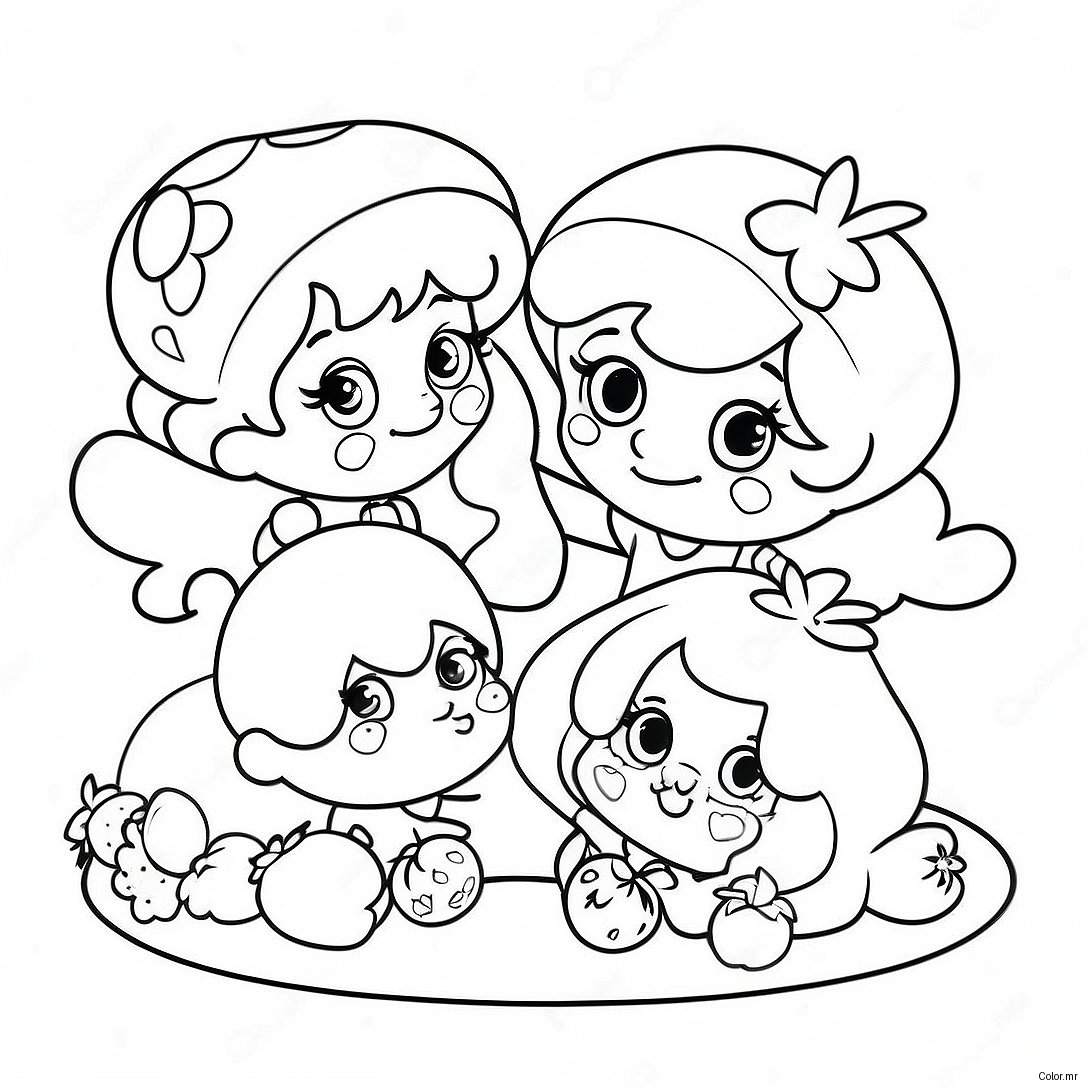 Pagina Para Colorir Dos Amigos Do Bolo De Morango Vintage 11968 9798