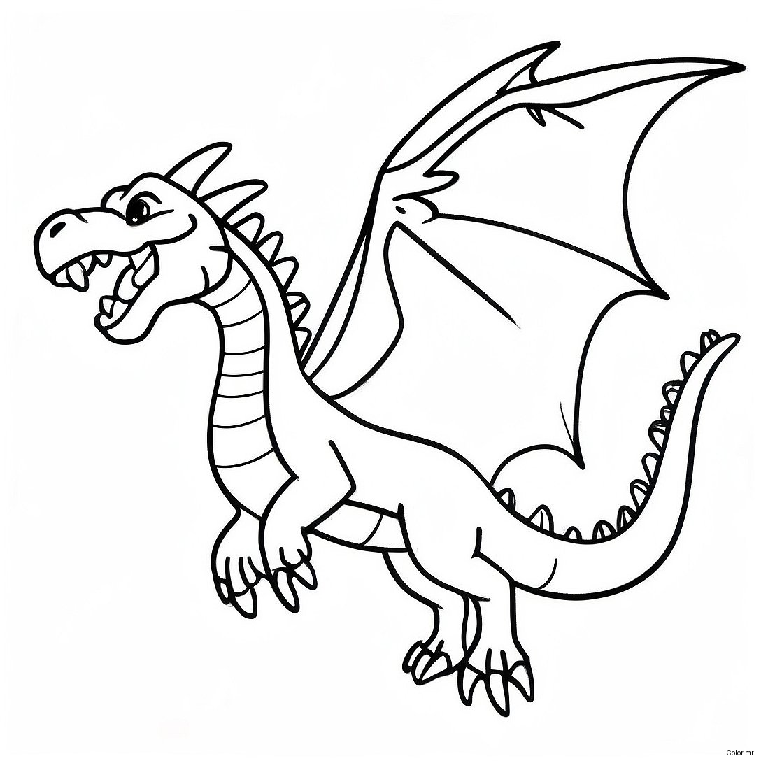 Pagina Para Colorir Dragao Realista E Assustador Em Voo 4821 3873