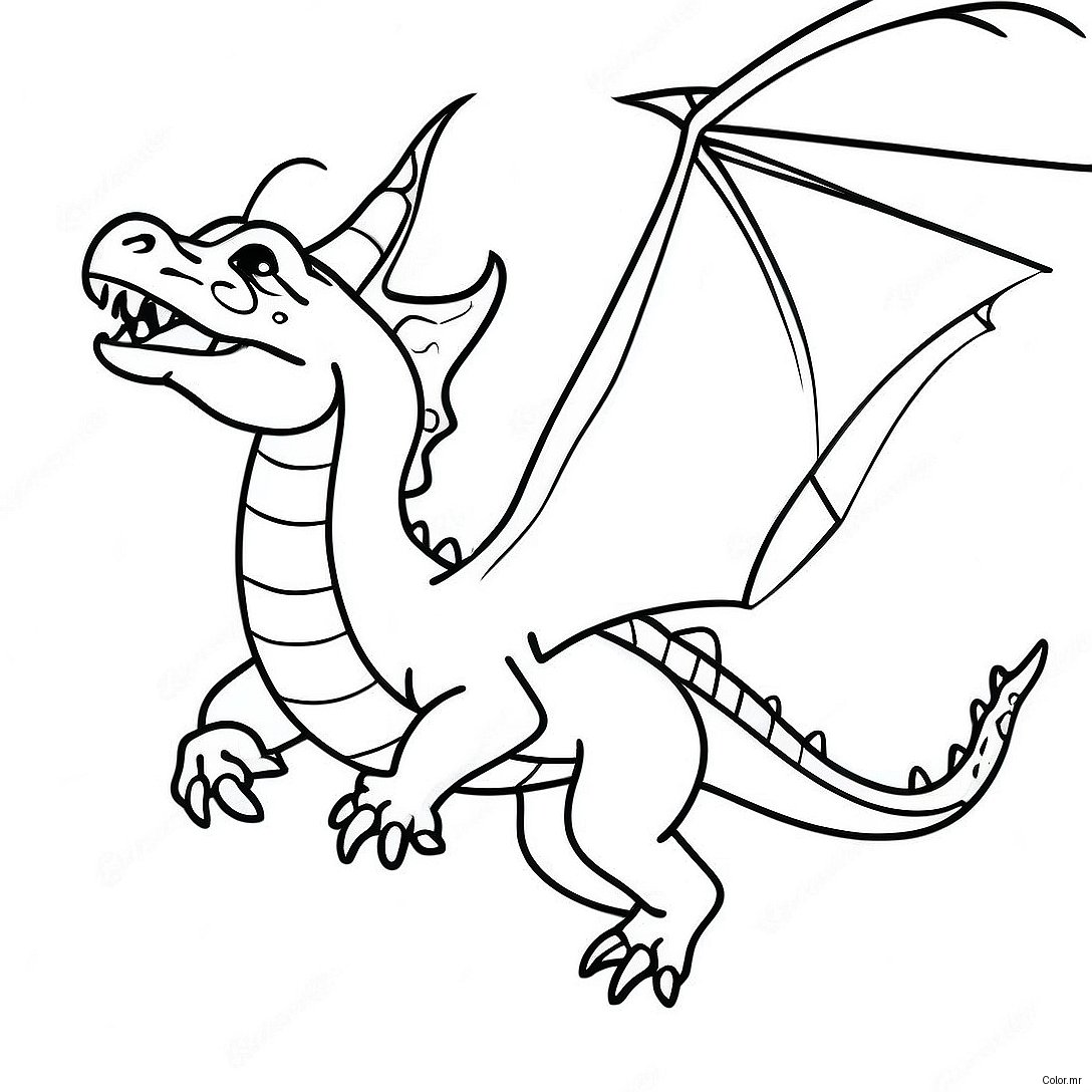 Pagina Para Colorir Dragao Realista E Assustador Em Voo 4821 3875
