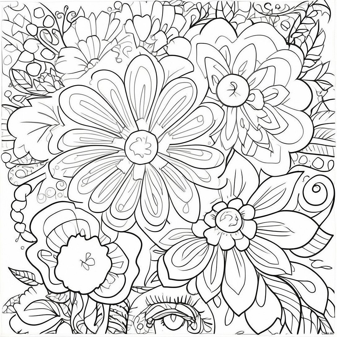 Pagina Para Colorir Floral Grunge Vintage 3891 3152