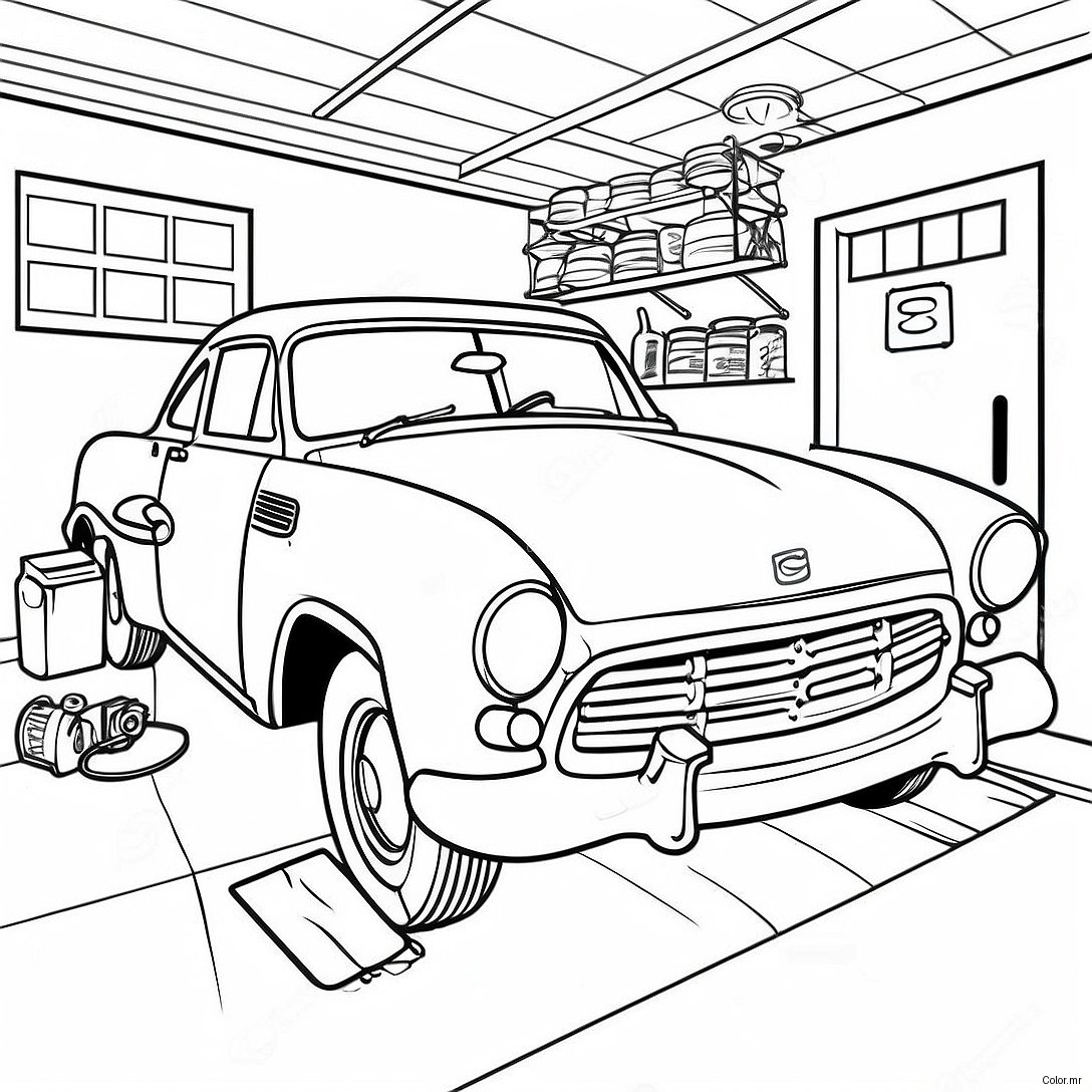 Pagina Para Colorir Garagem De Mecanico Vintage 49185 40849
