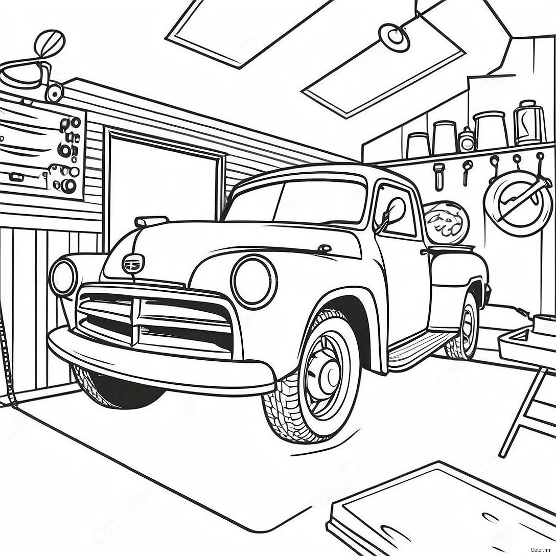 Pagina Para Colorir Garagem De Mecanico Vintage 49185 40851