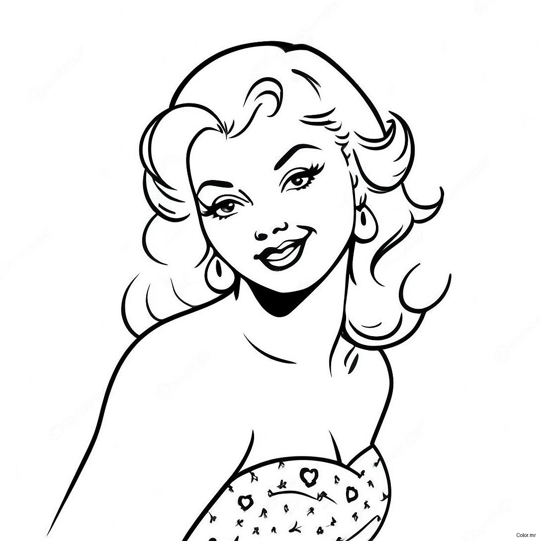 Pagina Para Colorir Garota Pin Up Vintage 50335 41969