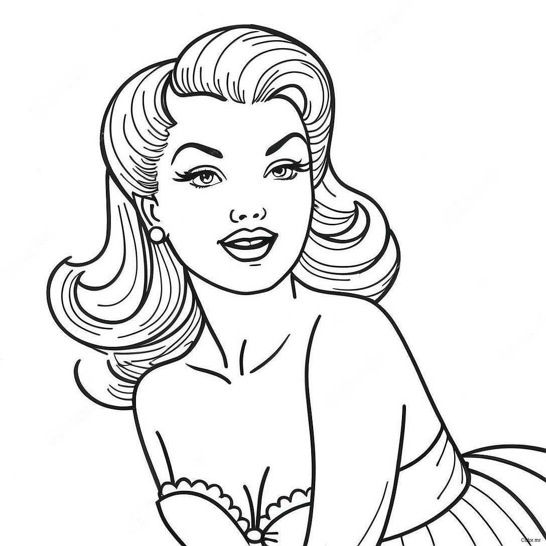 Pagina Para Colorir Garota Pin Up Vintage 50335 41970