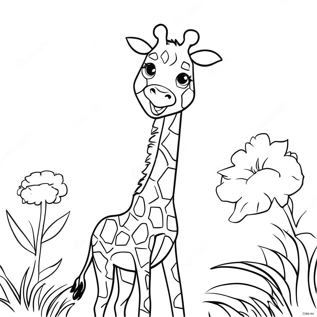 Pagina Para Colorir Girafa Realista 22043 20380
