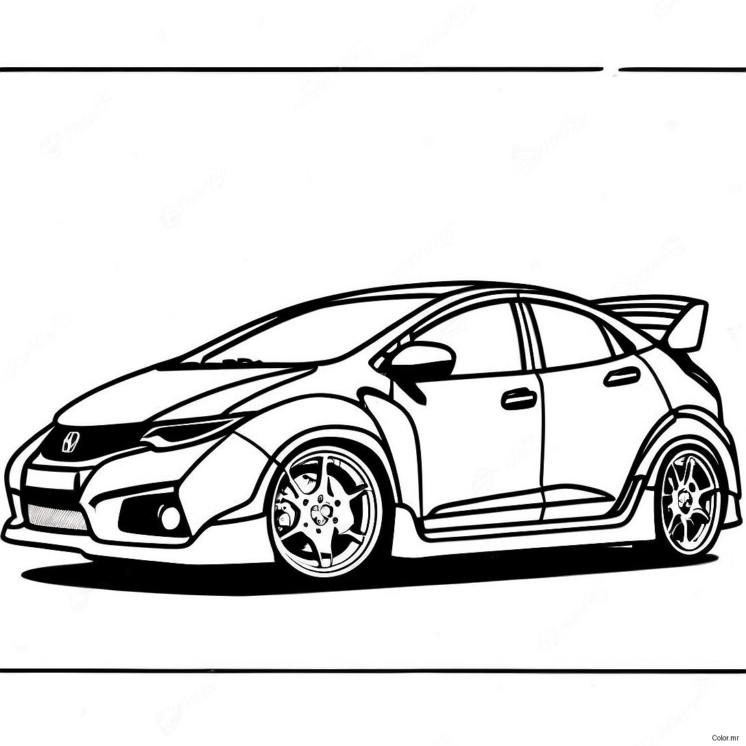 Pagina Para Colorir Honda Civic Type R Esportivo 56702 47129