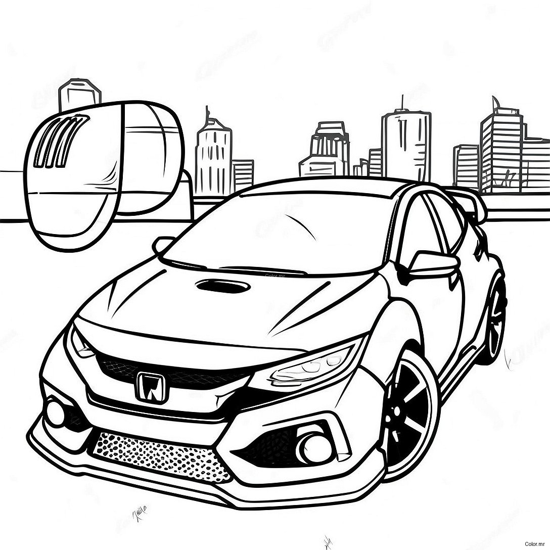 Pagina Para Colorir Honda Civic Type R Esportivo 56702 47131