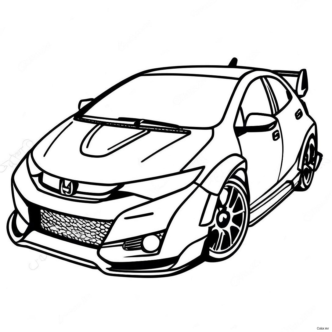 Pagina Para Colorir Honda Civic Type R Esportivo 56702 47132