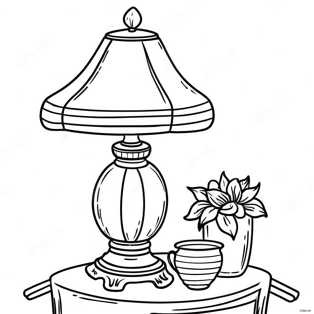 Pagina Para Colorir Lampada De Mesa Vintage 47144 39221
