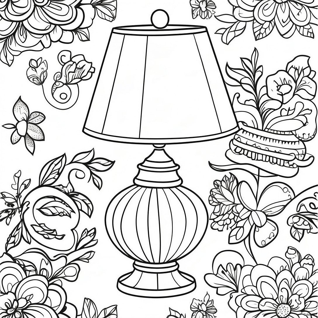 Pagina Para Colorir Lampada De Mesa Vintage 47144 39223