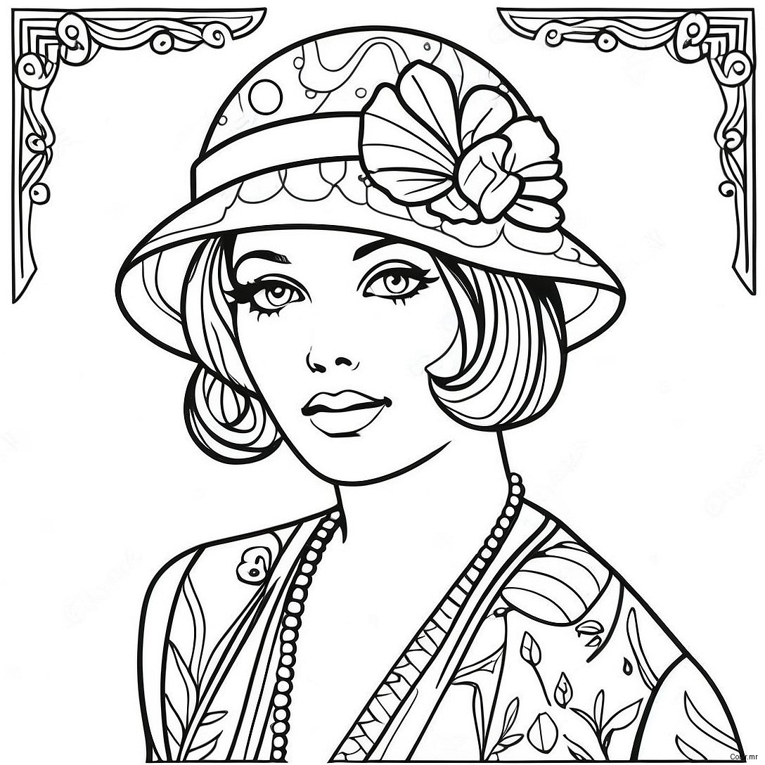 Pagina Para Colorir Moda Vintage Dos Anos 1920 54521 45381