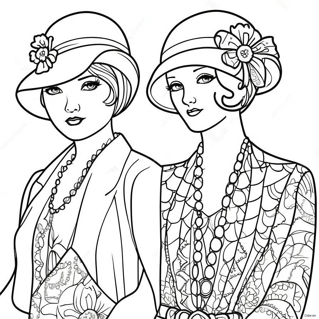 Pagina Para Colorir Moda Vintage Dos Anos 1920 54521 45382
