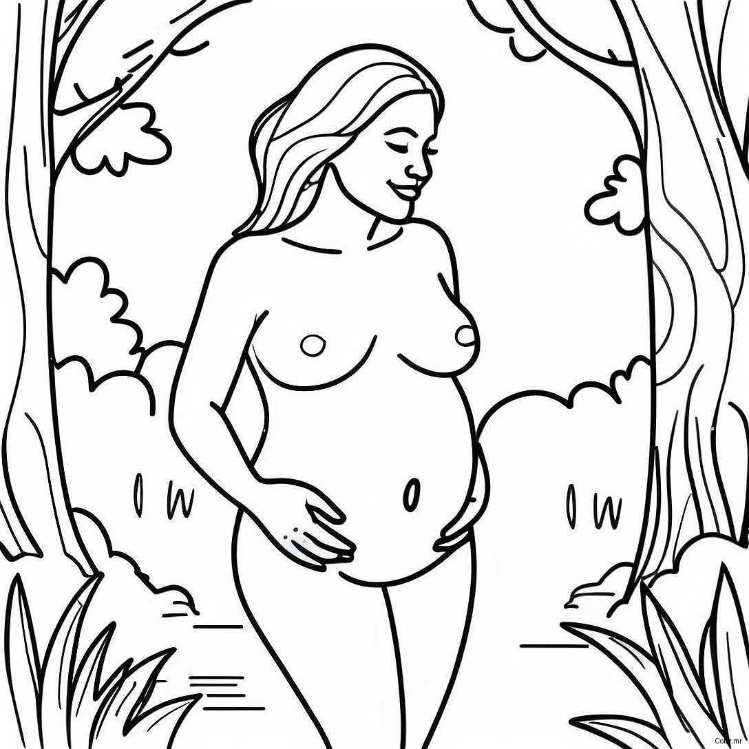 Pagina Para Colorir Mulher Gravida Realista Na Natureza 61116 50686