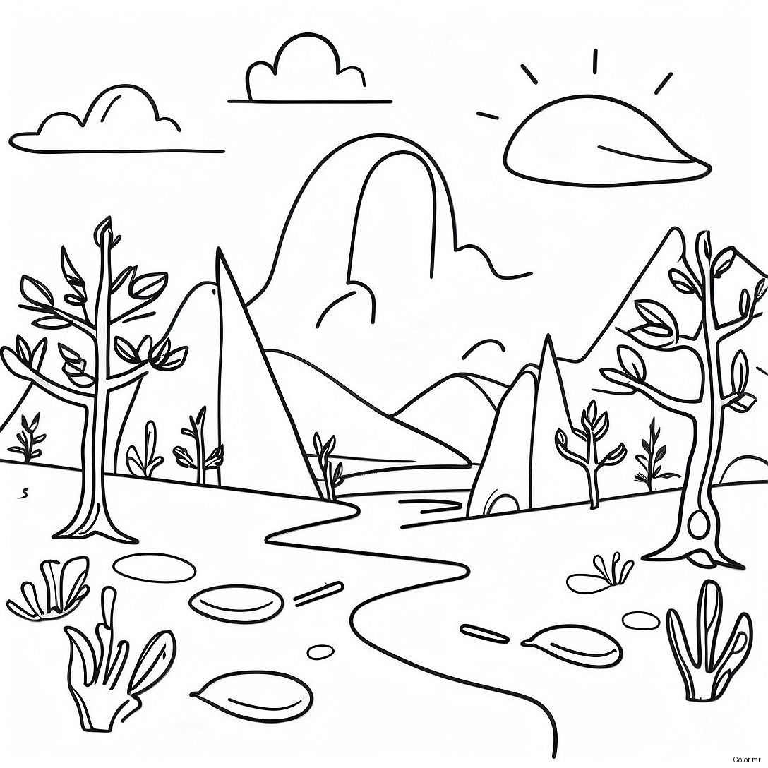 Pagina Para Colorir Paisagem Onirica Surrealista 53439 44401