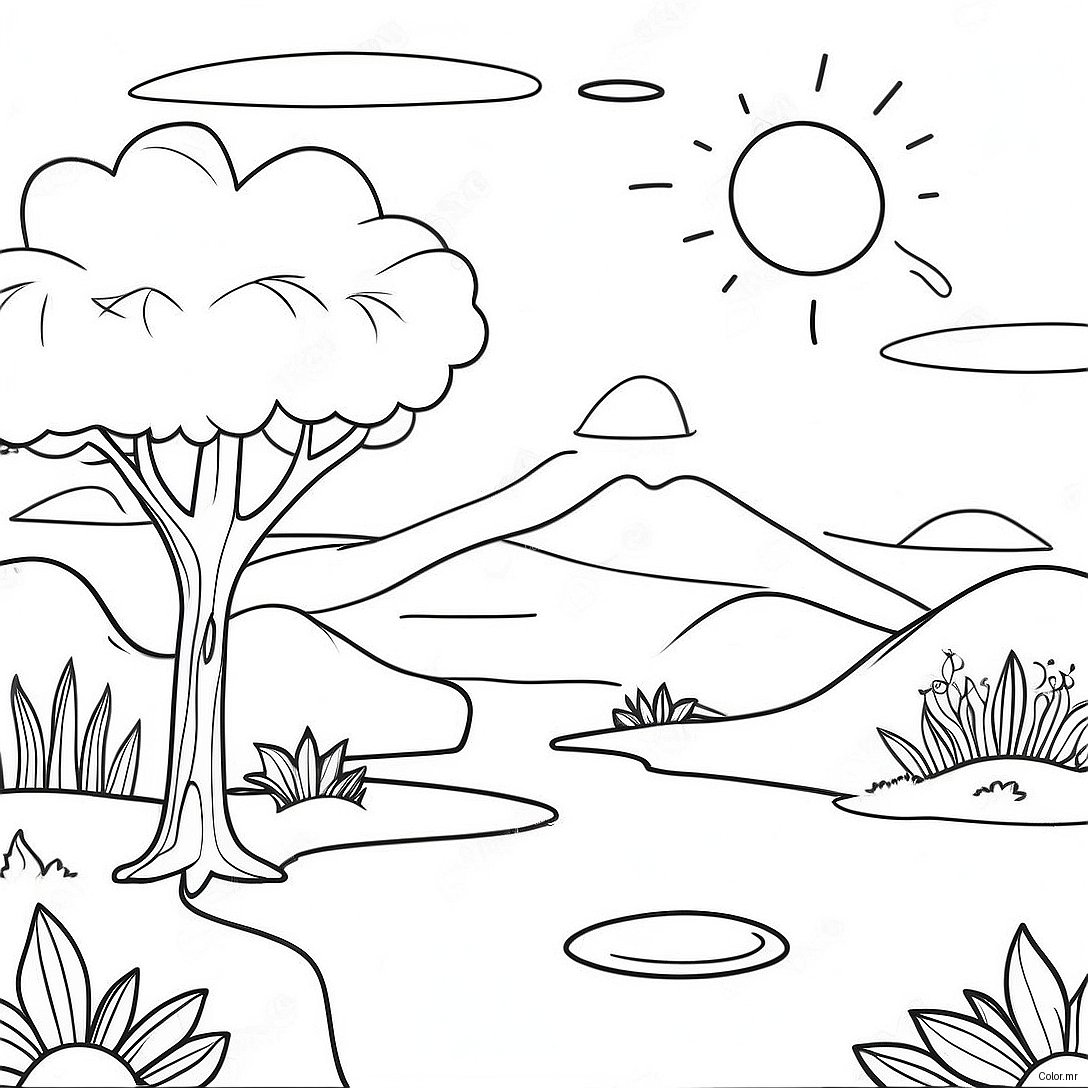 Pagina Para Colorir Paisagem Onirica Surrealista 53439 44403
