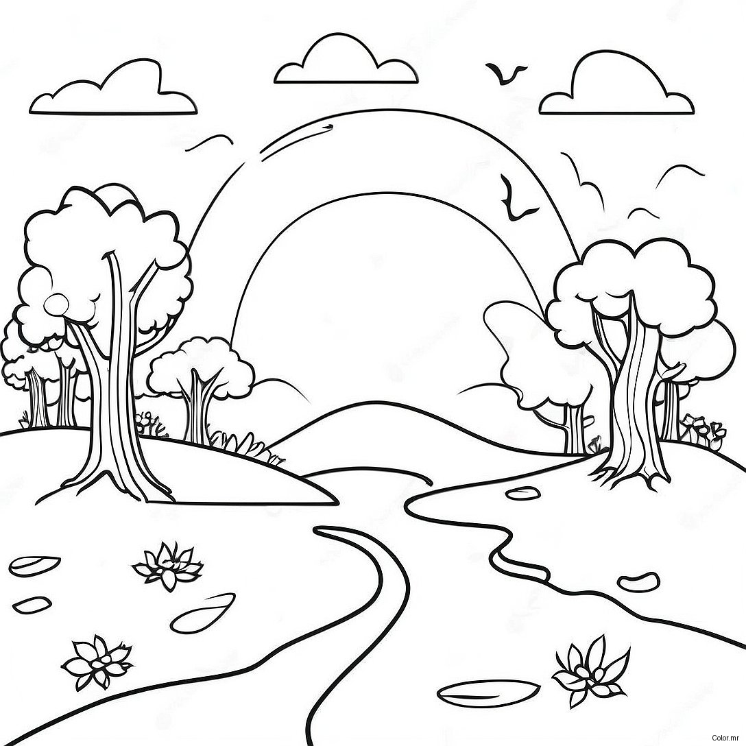 Pagina Para Colorir Paisagem Onirica Surrealista 53439 44404