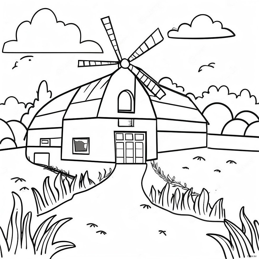 Pagina Para Colorir Paisagem Realista Da Fazenda 26992 24649