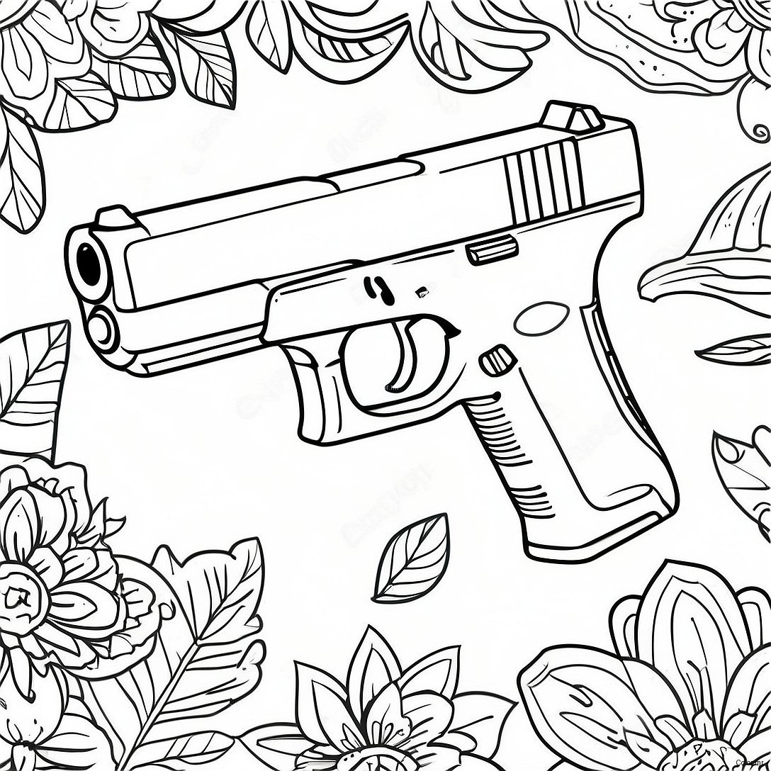 Pagina Para Colorir Pistola Glock Realista 46154 38446