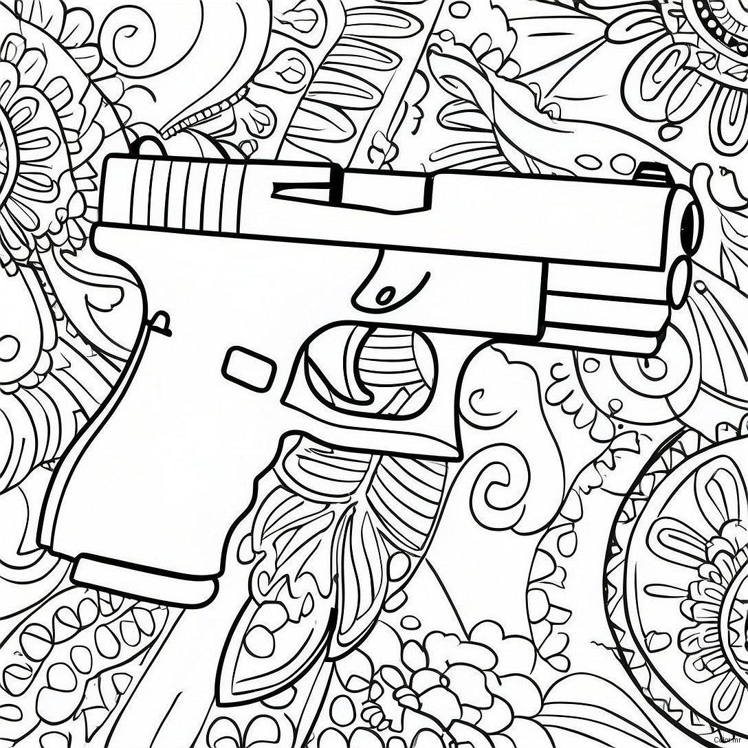 Pagina Para Colorir Pistola Glock Realista 46154 38447
