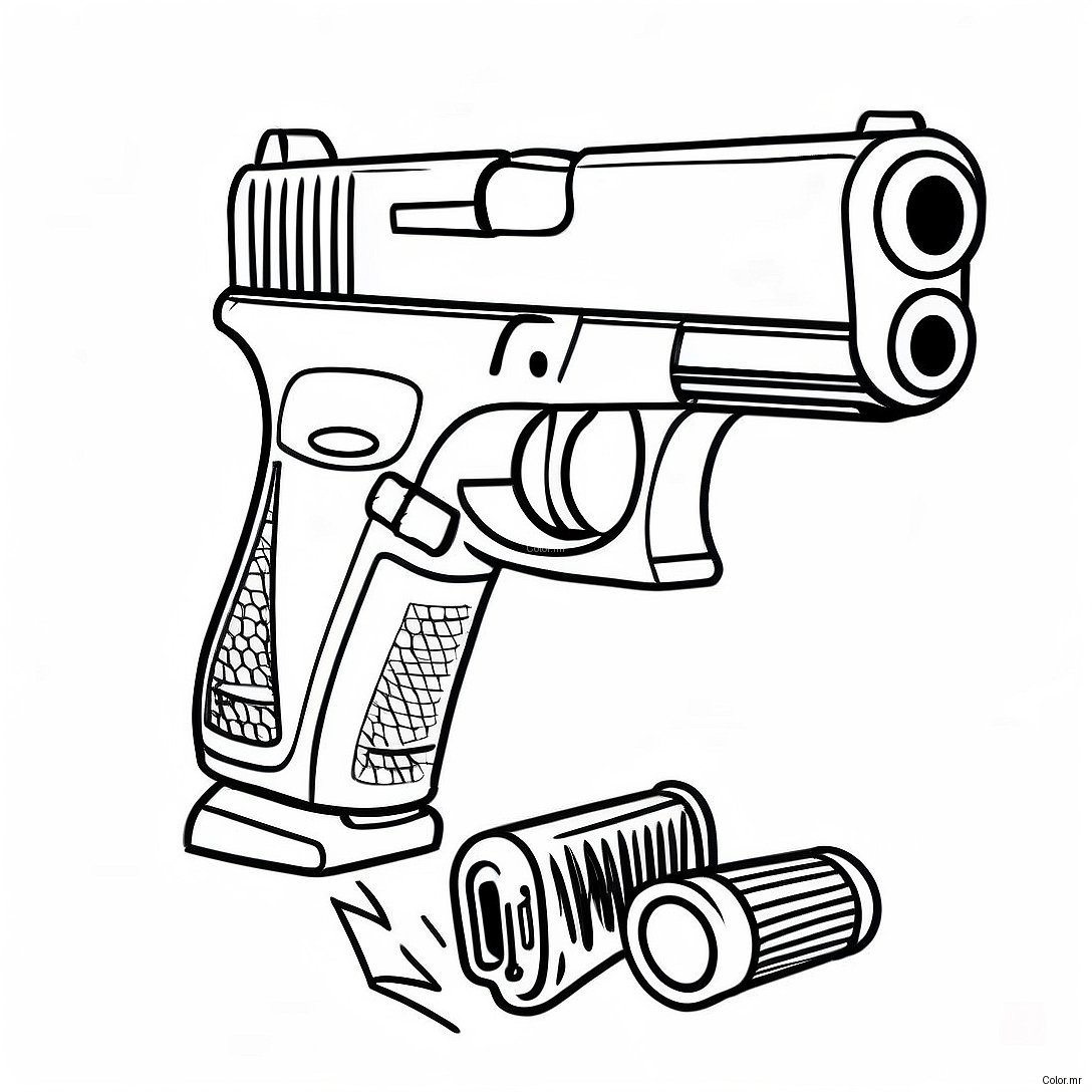 Pagina Para Colorir Pistola Glock Realista 46154 38448