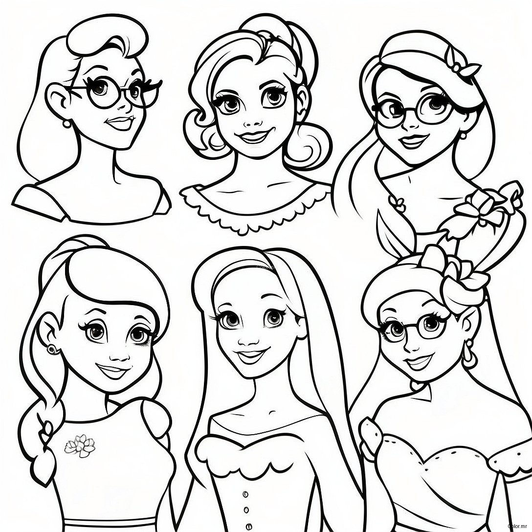 Pagina Para Colorir Princesas Da Disney Vintage Hipster 27143 24773
