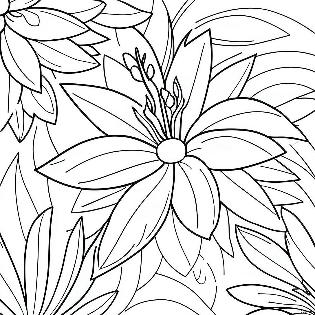 Pagina Para Colorir Realista De Flor Tropical 46283 38545