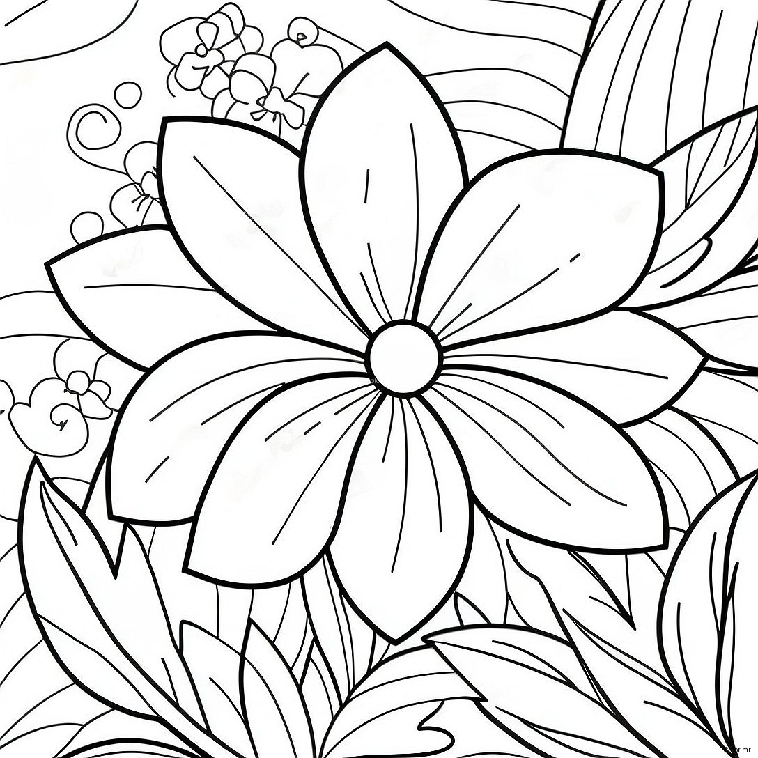 Pagina Para Colorir Realista De Flor Tropical 46283 38546