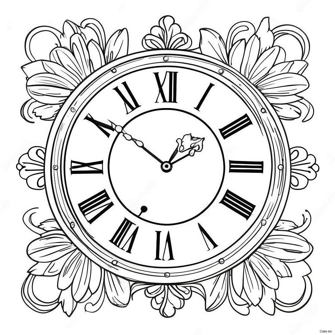 Pagina Para Colorir Relogio De Parede Vintage 28256 25630