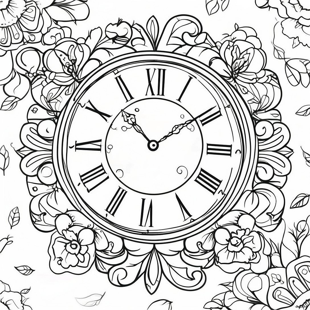 Pagina Para Colorir Relogio De Parede Vintage 28256 25631