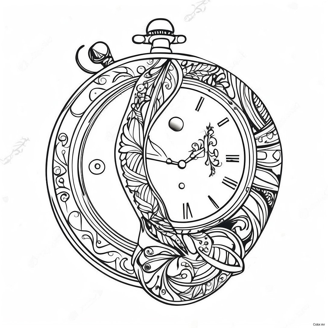 Pagina Para Colorir Relogio Vintage 40118 33273