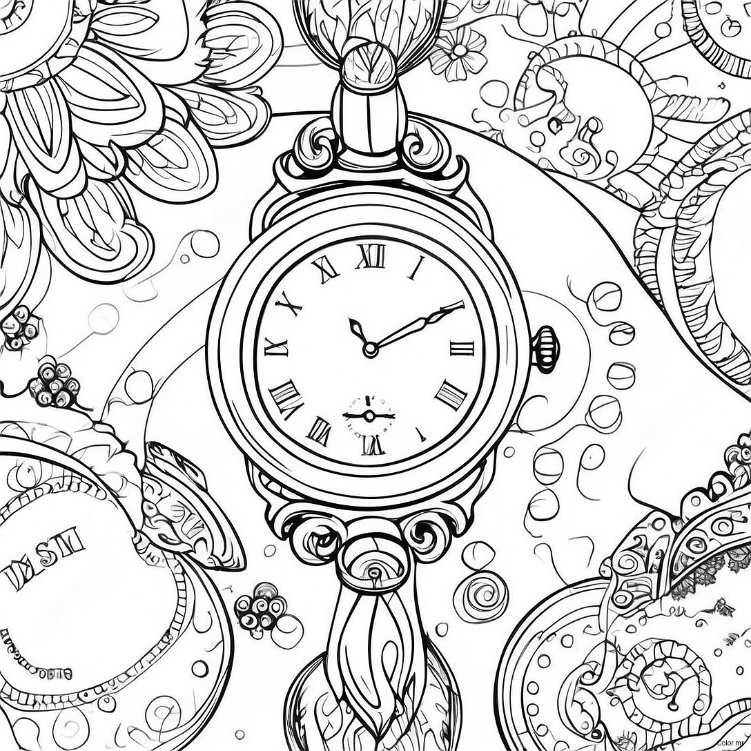 Pagina Para Colorir Relogio Vintage 40118 33274