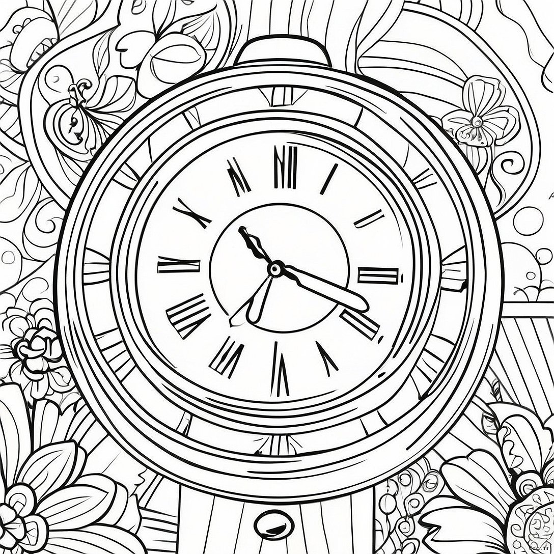 Pagina Para Colorir Relogio Vintage 40118 33276