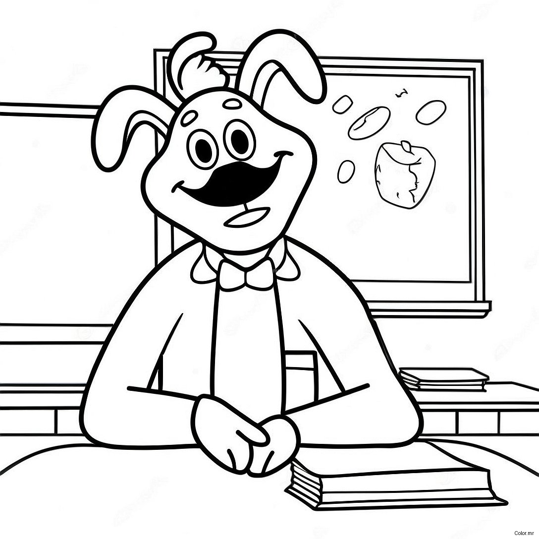 Silly Teacher In Goofy Classroom Coloring Page 70974 58673