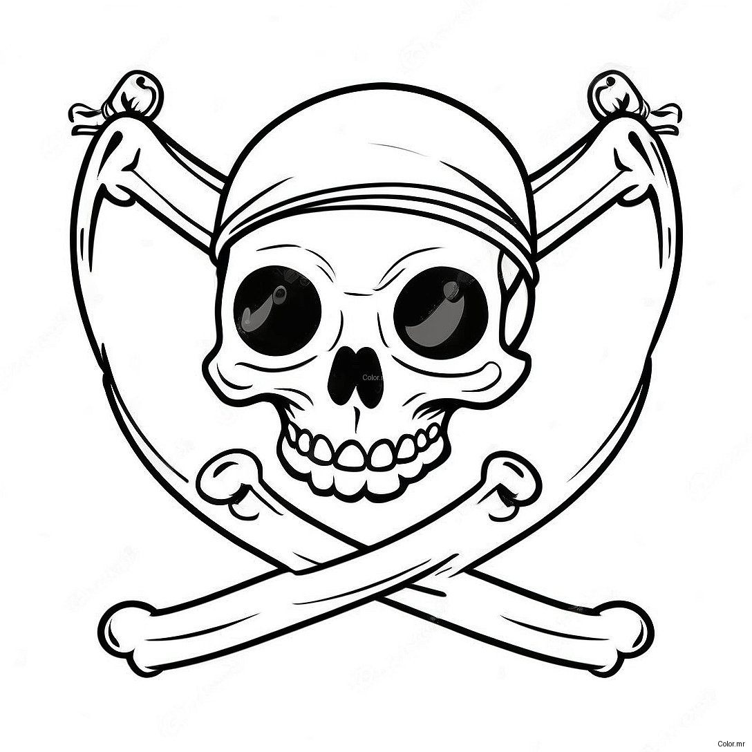 Skull And Crossbones Pirate Flag Coloring Page 73825 60921
