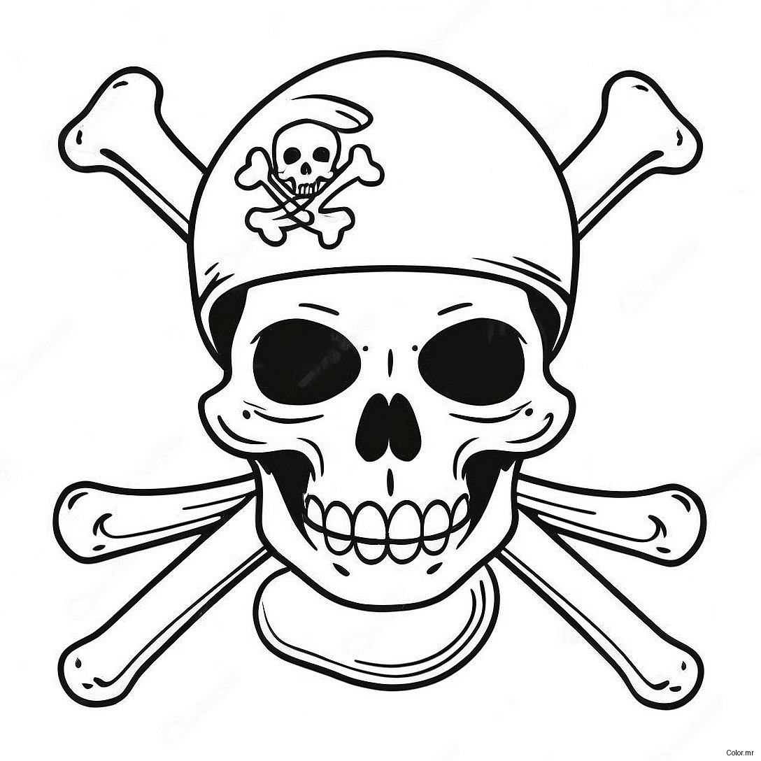 Skull And Crossbones Pirate Flag Coloring Page 73825 60922