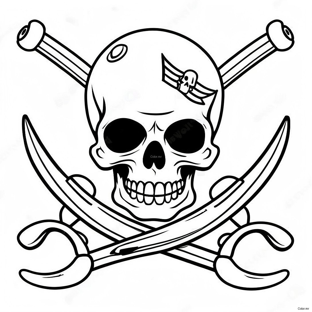 Skull And Crossbones Pirate Flag Coloring Page 73825 60923