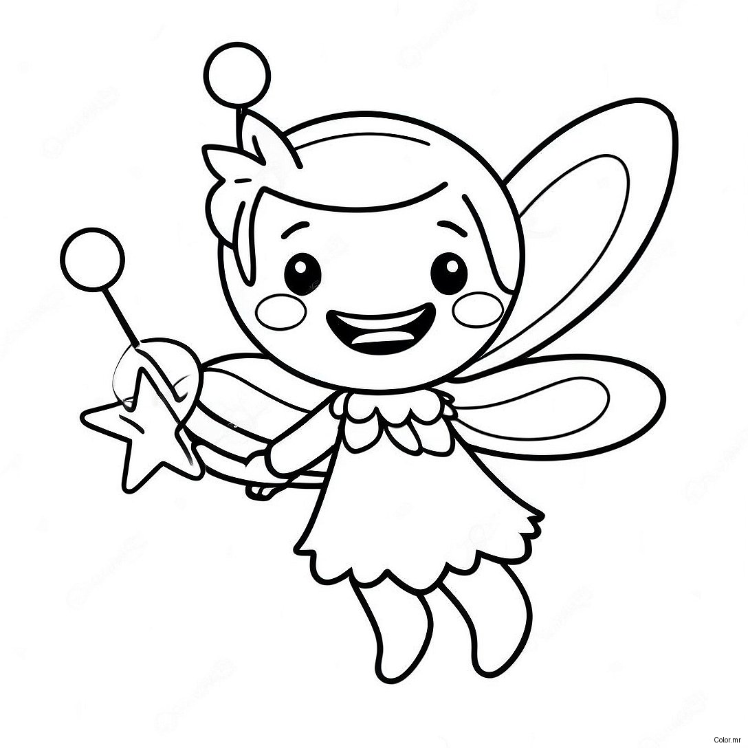 Sparkling Tooth Fairy With Magic Wand Coloring Page 14430 11938