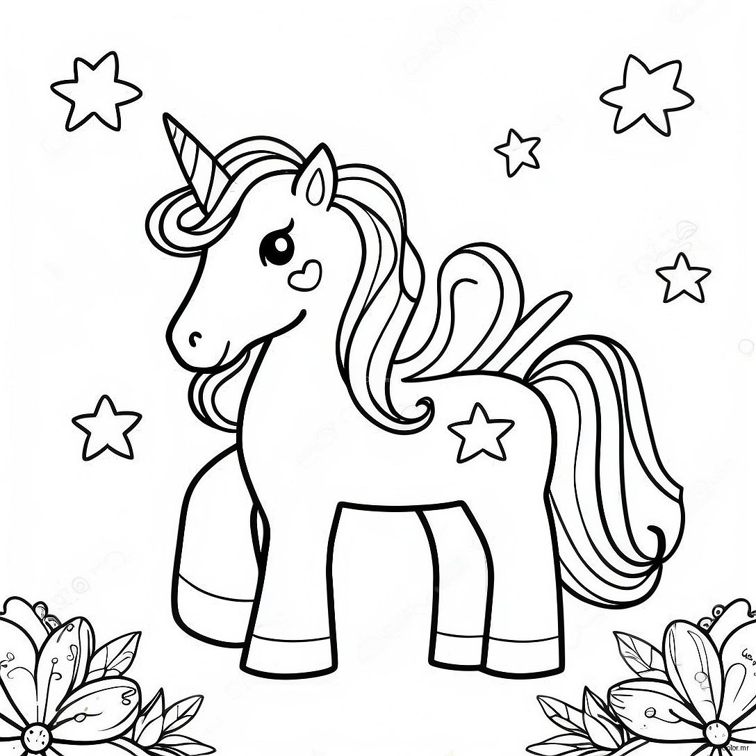 Sparkling Unicorn Birthday Celebration Coloring Page 20742 19219