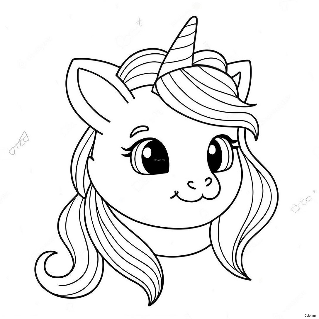 Sparkly Unicorn Kitty With Rainbow Mane Coloring Page 2859 2317