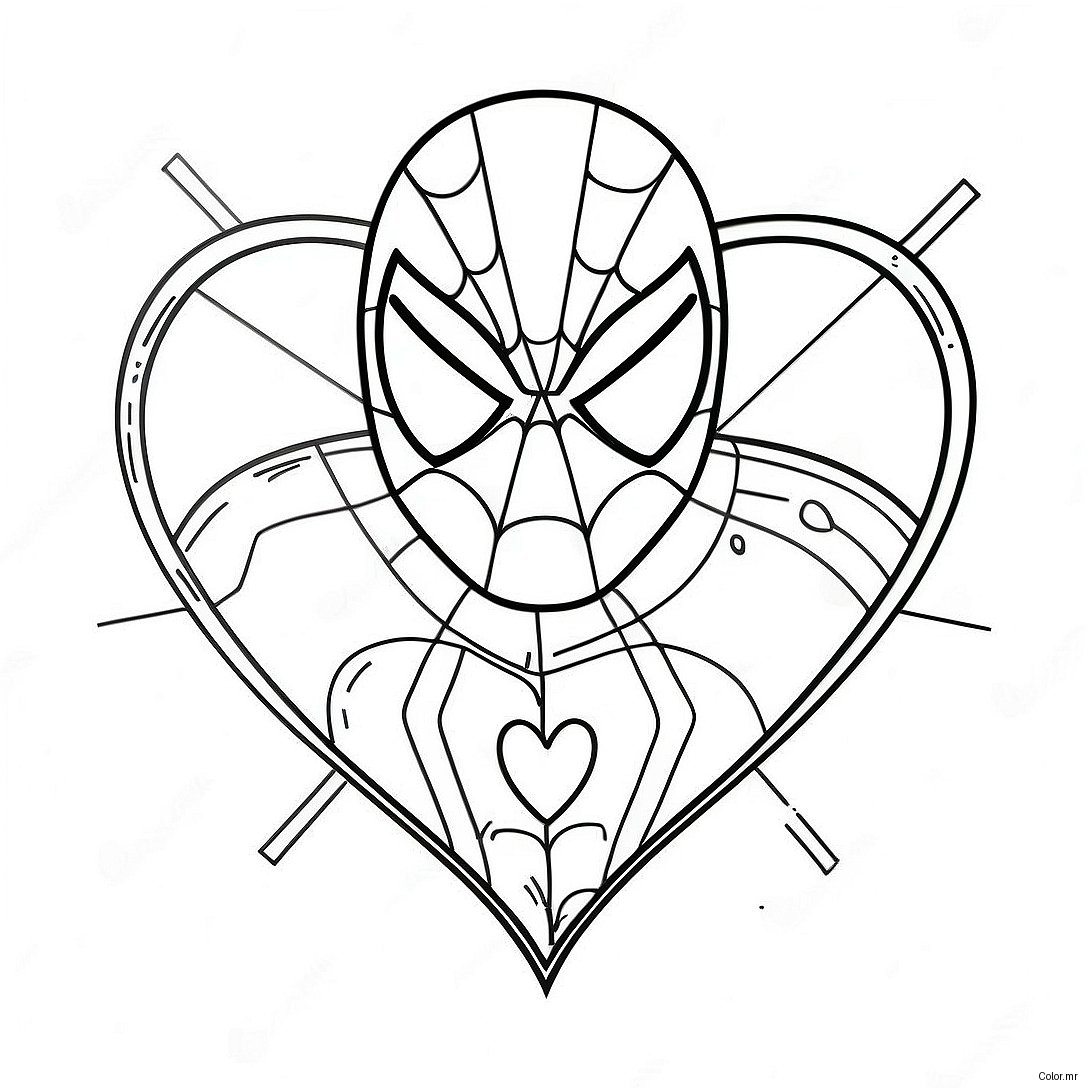 Spiderman Valentine Heart Coloring Page 20361 18912