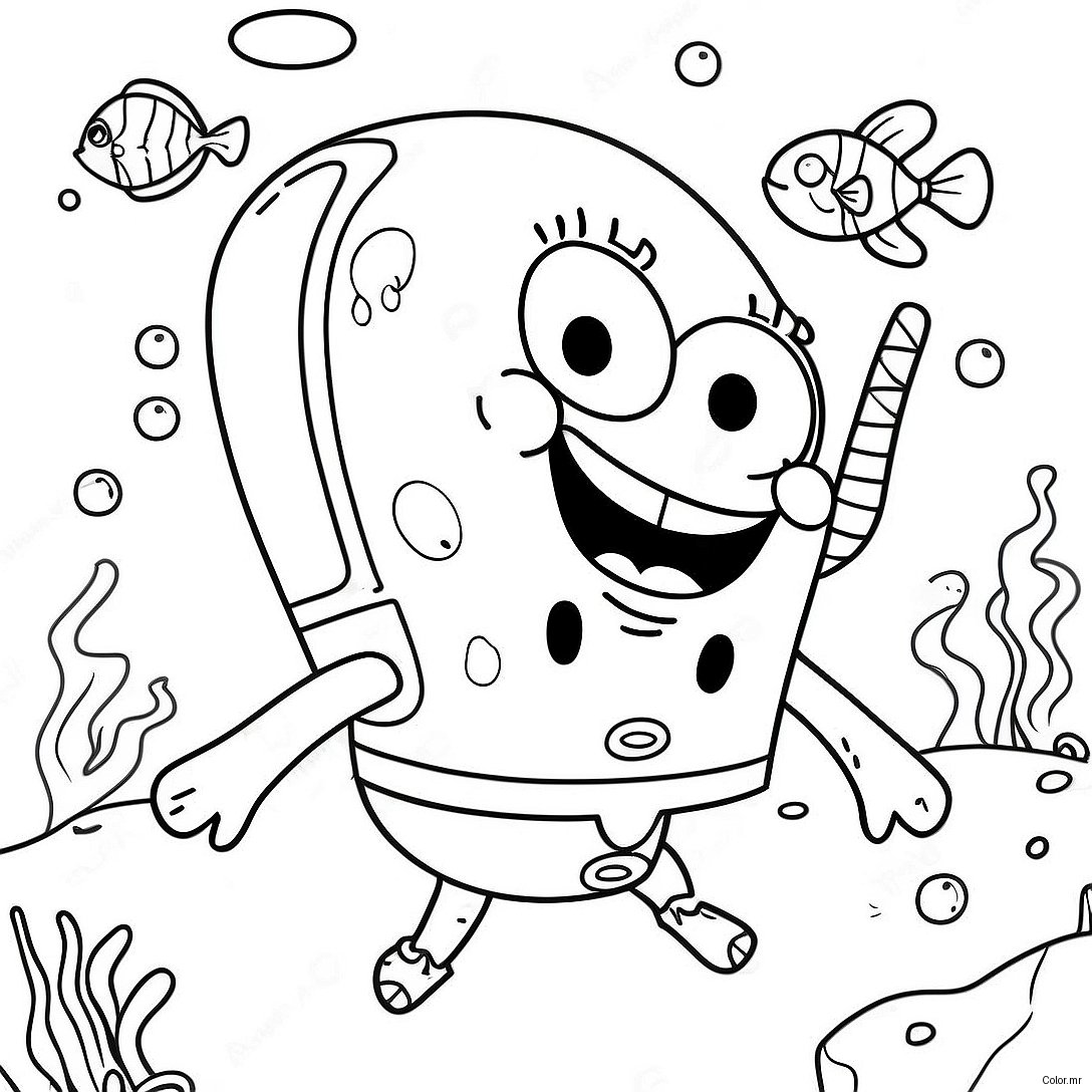 Spongebob Squarepants Underwater Adventure Coloring Page 40628 33671