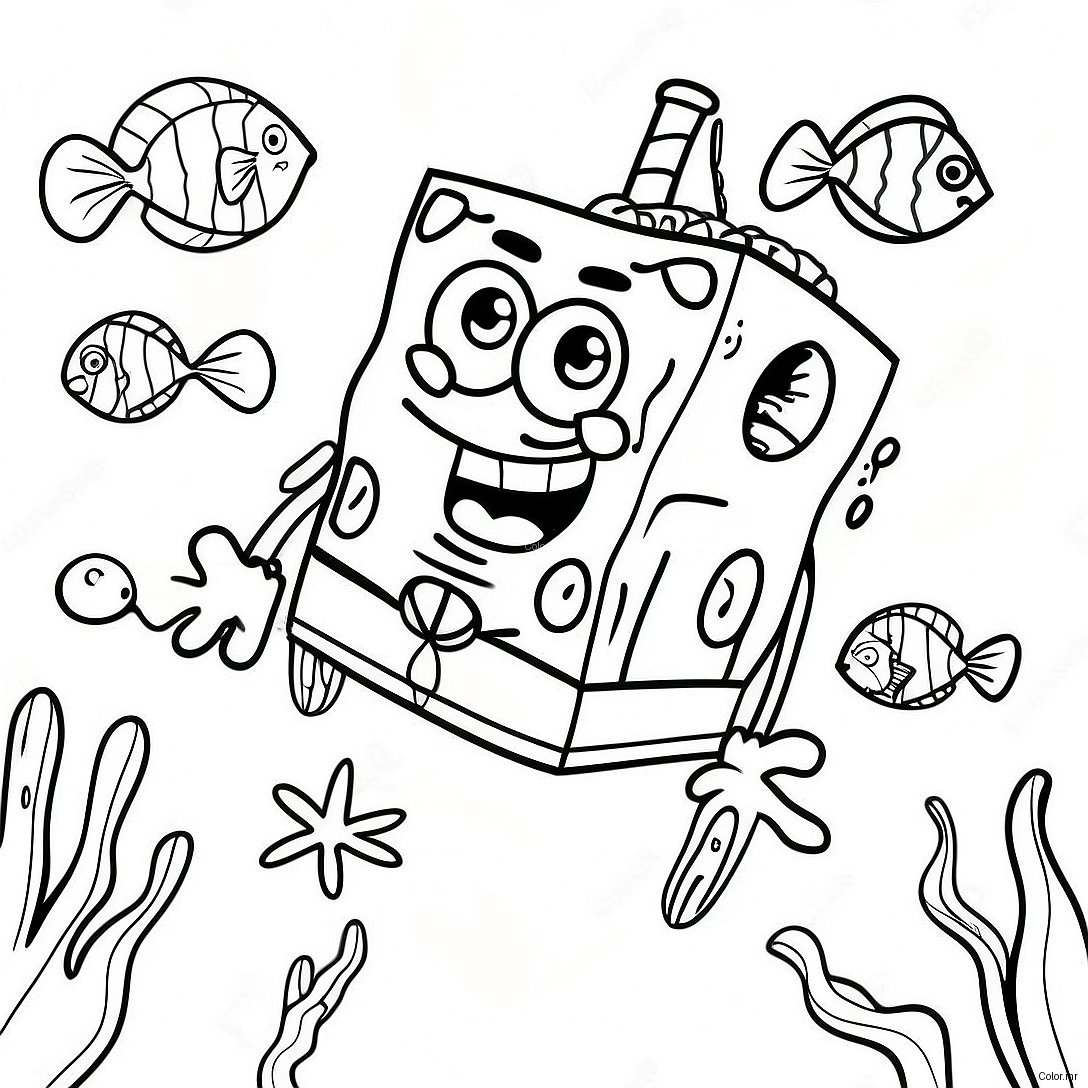 Spongebob Squarepants Underwater Adventure Coloring Page 912 731