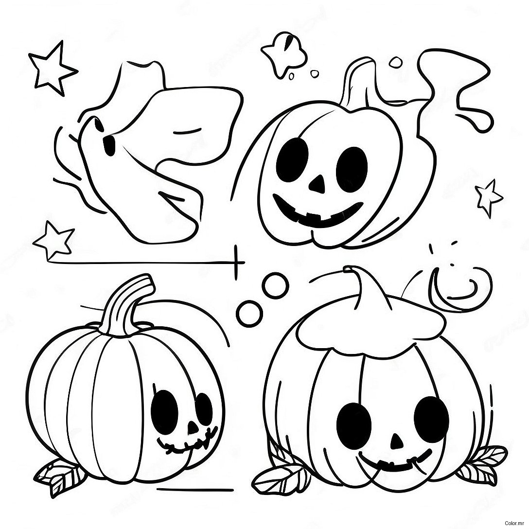 Spooky Aesthetic Halloween Decorations Coloring Page 17726 14865