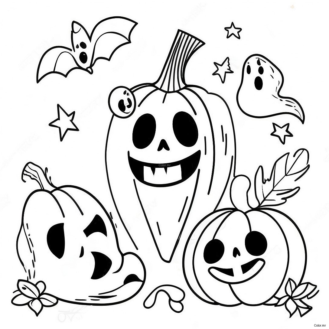 Spooky Aesthetic Halloween Decorations Coloring Page 17726 14866