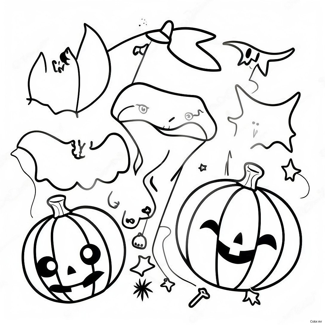 Spooky Aesthetic Halloween Decorations Coloring Page 17726 14868
