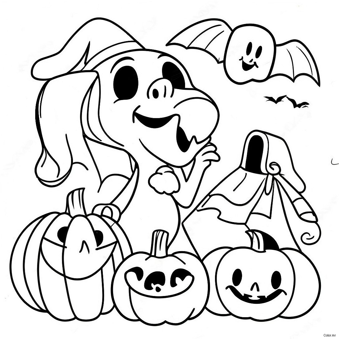 Spooky Disney Characters Halloween Coloring Page 8135 6605