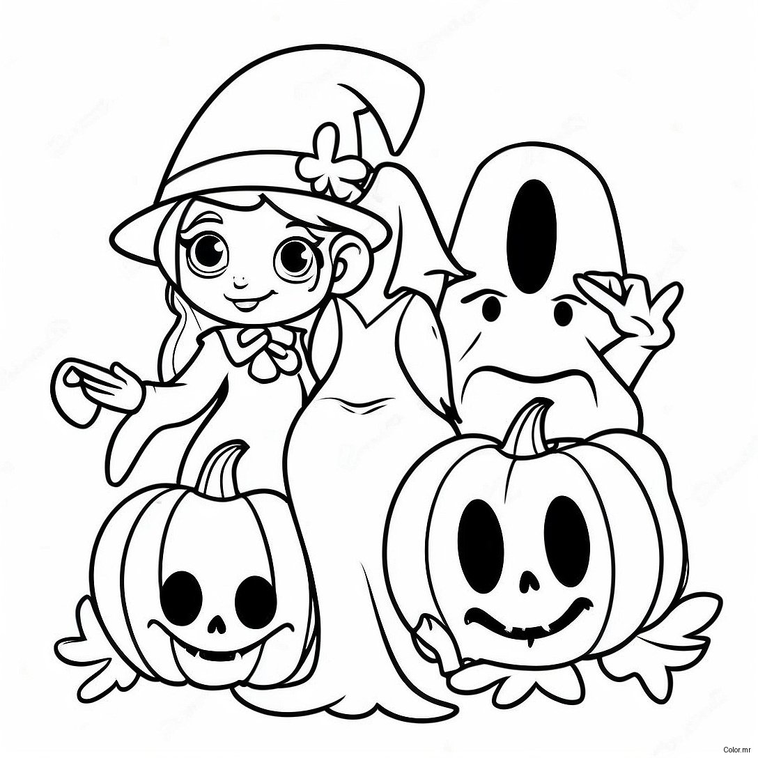 Spooky Disney Characters Halloween Coloring Page 8135 6606