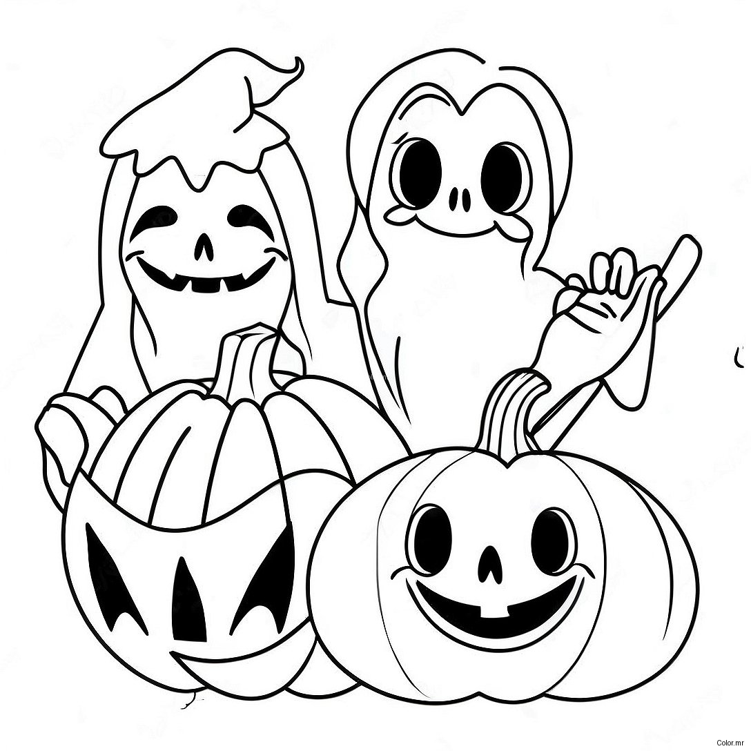 Spooky Disney Characters Halloween Coloring Page 8135 6607