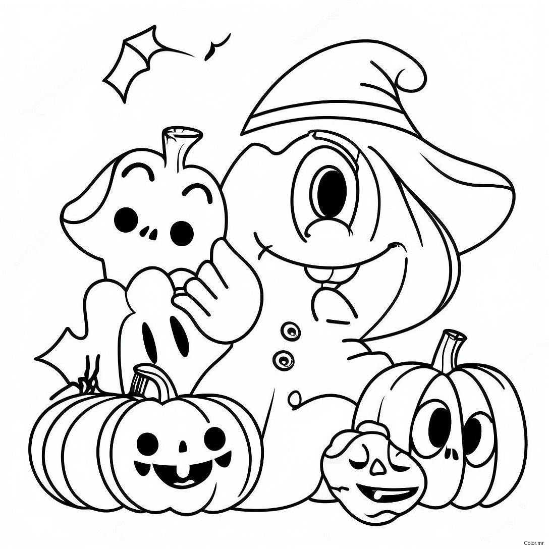 Spooky Disney Characters Halloween Coloring Page 8135 6608