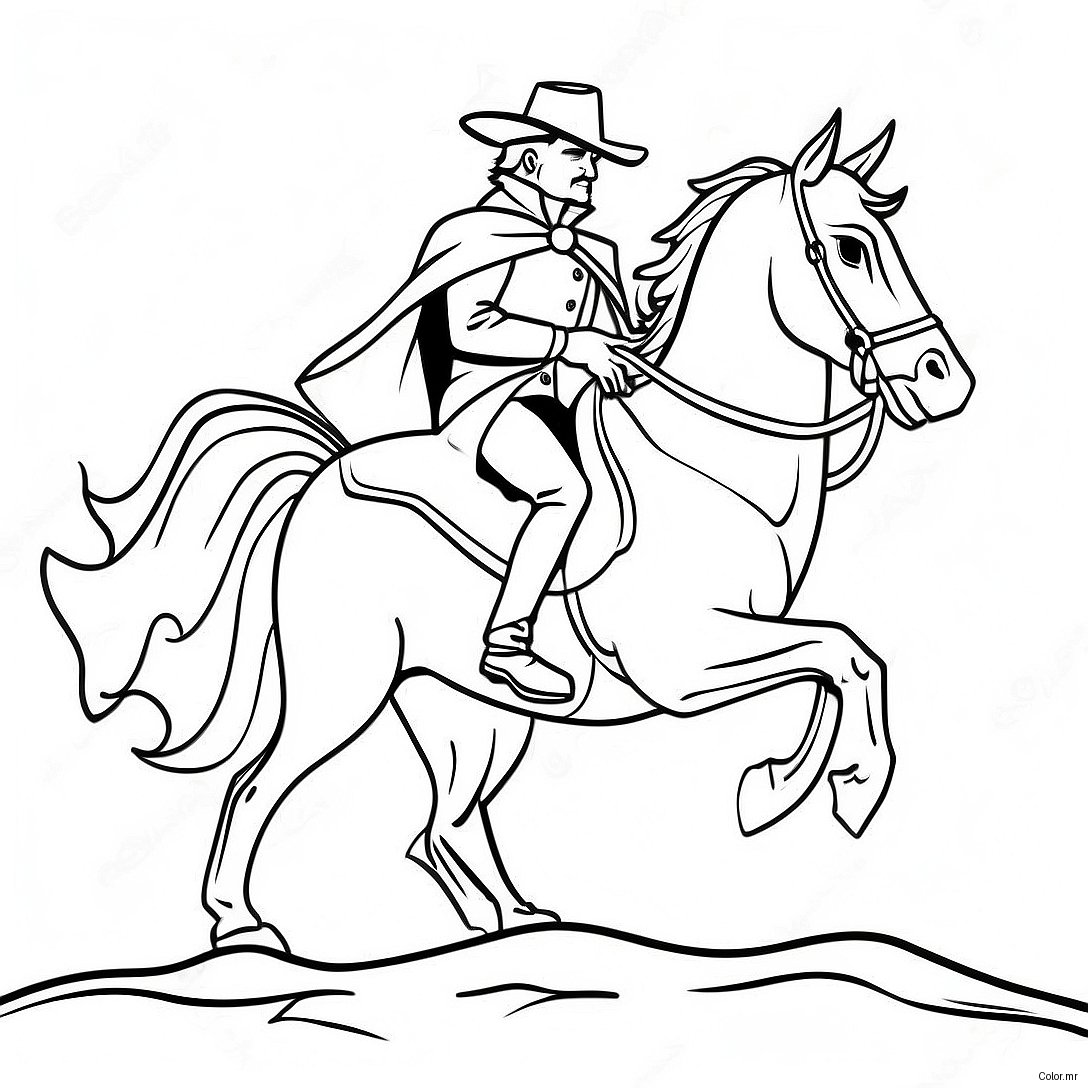 Spooky Headless Horseman Riding A Horse Coloring Page 15912 13441